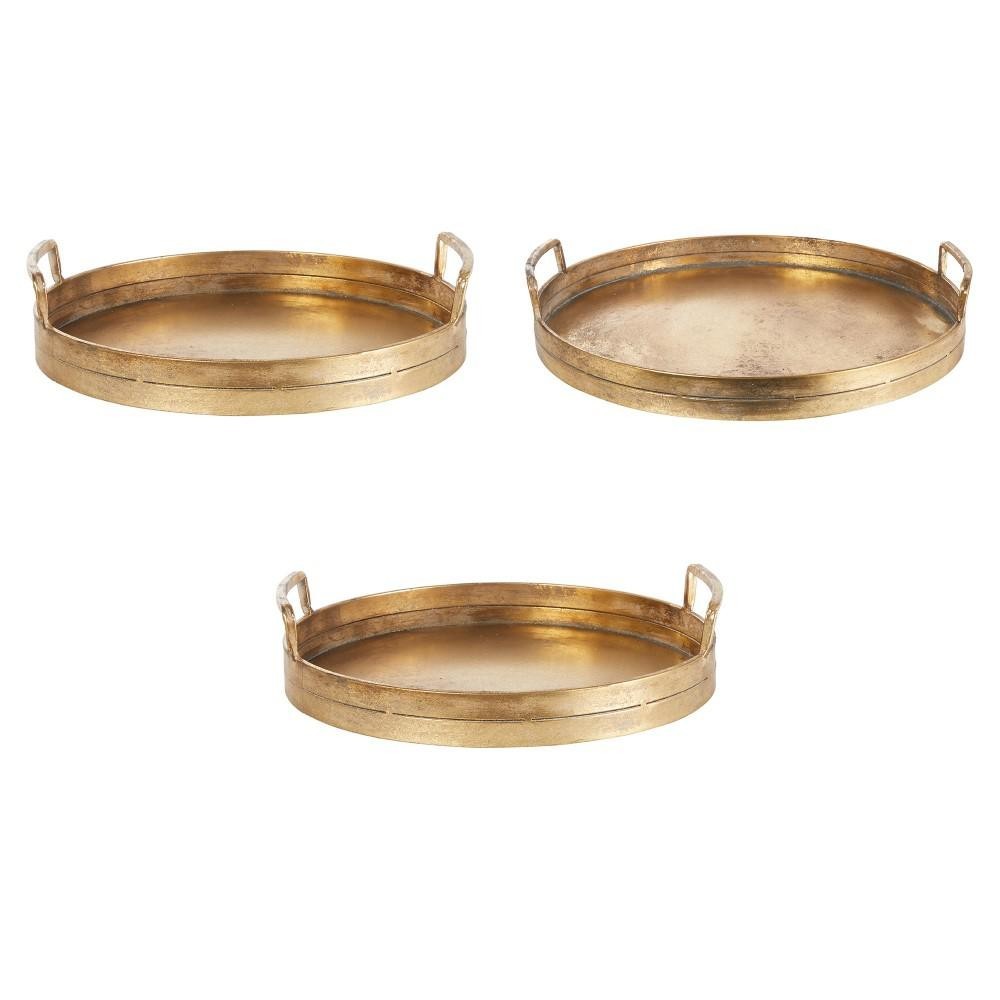 SET 3 VASSOI METALLO 45X44X8CM